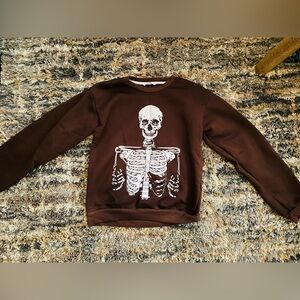 Women’s Skeleton Romwe Sweater Crew Neck Size S